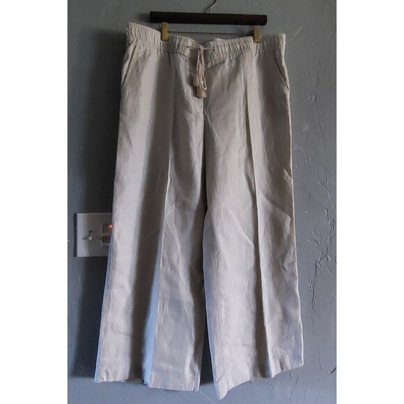 Loft Ann Taylor Pants Women Size 14,100% Linen,Straingh Legs,Beige,36 Inch Waist - Picture 6 of 9